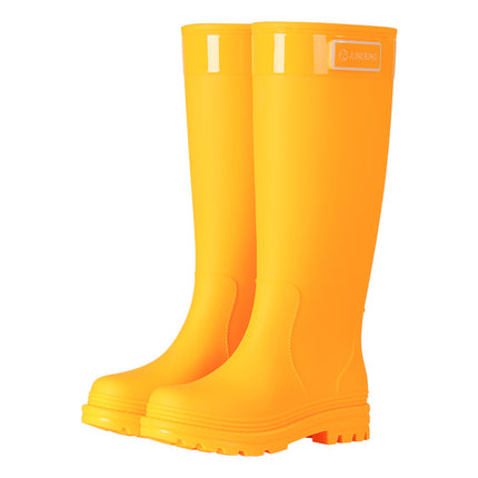 Extra Tall Mango Yellow Rain Boots "Cross-Border Extra Tall Rain Boots" Hiking Non-Slip Women's Boots for River Tracing Protection Non-Slip Water Boots