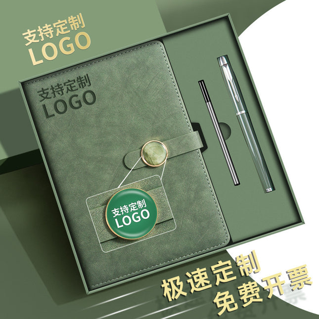 Business Notebook Gift Box Set, Notepad with Insulated Cup, Souvenir Gift, Customizable Logo, Simple Gift Box Packaging