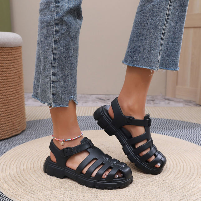 Cross-border Hot Fisherman Shoes Melissa Roman Shoes 2024 New Melissa Sandals Women's High Heeled Thick Bottom Top