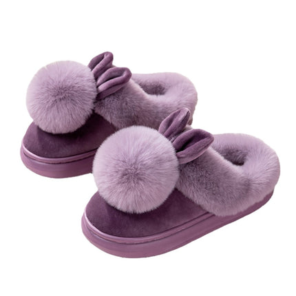 Cross-Border Women's Bags and Couples' Silent Home Slippers Autumn and Winter Plush Indoor Non-Slip Thick-Soled Warm Plush Cotton Slippers