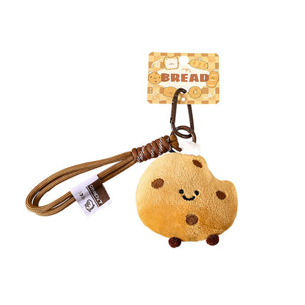 Mo Yan Plush Cute Bread Pendant Rope Series Student Backpack Decoration Gift Doll Keychain