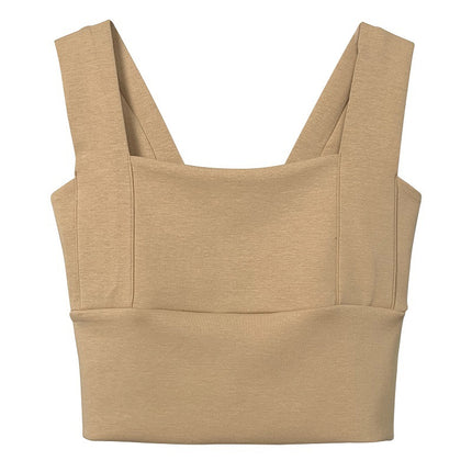 South Korea Dongdaemun New Slim-fit Slim-fit Sexy Chest-showing Pure Desire Style All-match Short Exposure Waist Camisole Vest for Women