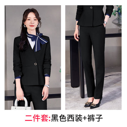 Fashion overalls suit stewardess business attire female temperament beautician front desk jewelry store sales department spring and autumn tooling