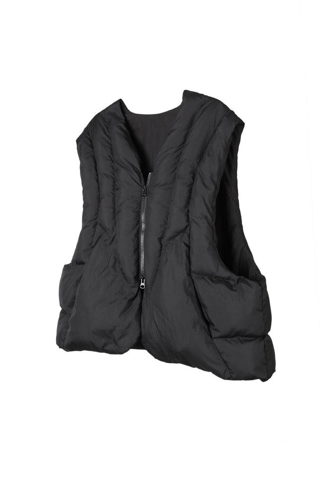 Fashion Linetype Divided Profile Warm High Street Deconstructed vibe Vest Men's High-end Wear Casual Jacket Top