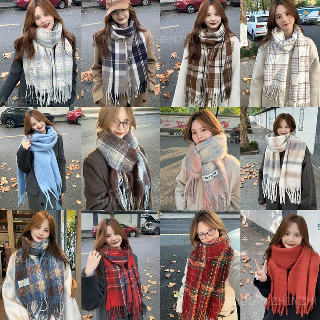 Factory Mixed Batch New Plaid Scarf Women's Winter Ins All-match Student Scarf Warm Cashmere Korean Style Scarf
