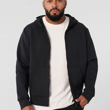 Cross-border New YOUNGLA Casual Hooded Cardigan Sweater Men's Loose Gym Running Training Sports Long Sleeve