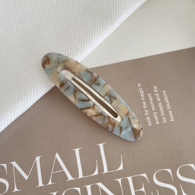 Korean-Style Acetate Oval Side Bangs Clip Ins-Style Simple Temperament Bb Clip Bobby Pin Hairpin Women's Hair Accessory