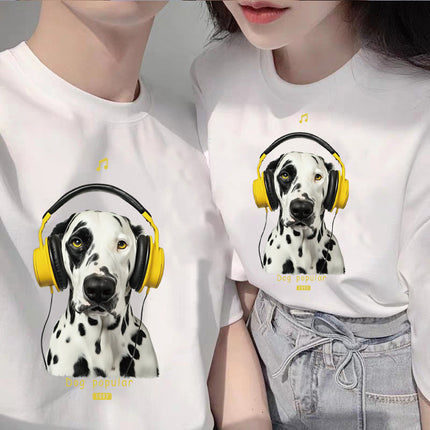 Cross-Border Short-Sleeved T-Shirts for Boys and Girls Hong Kong Style Casual Cartoon Hip-Hop Pet Dog Tops Summer Half-Sleeved Versatile Tops