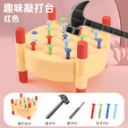 [red percussion table] comes with 1 hammer + 1 hammer + 20 nails