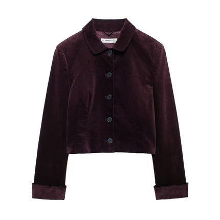 Autumn 2024 Amazon Fashion Women's Velvet Blazer with Belt Low Waist Mini Skirt Cross Border Batch
