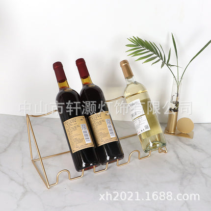 Creative Wire Desktop Wine Rack Bar Table Wine Rack Simple Multi-bottle Wine Rack Storage Rack
