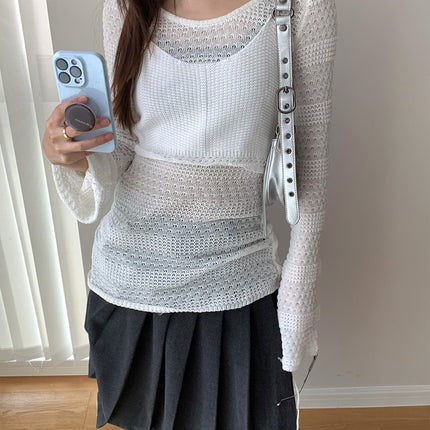 Dorothy LOOPIN Spring New Spice Girls Knitted Camisole Small Vest Woven Short Top