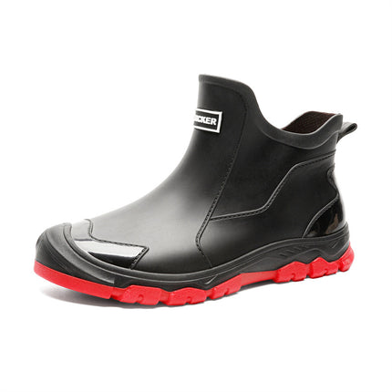 Cross-Border Rain Boots Men's New Short Rain Boots Outer Wear Trendy Casual Kitchen Non-Slip Fishing Shoes Rubber Shoes Waterproof and Wear-Resistant
