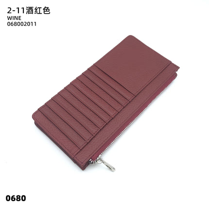 Women's Genuine Leather Fashion Long Zipper Mobile Phone Wallet High-grade Cowhide Men's Large Capacity Card Bag Two-in-One in stock