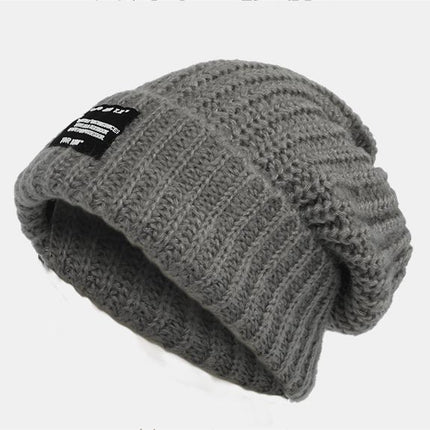 Autumn and winter men's and women's same-style pile cap all-match big head circumference face small wool cap warm cold-proof pullover knitted cap tide