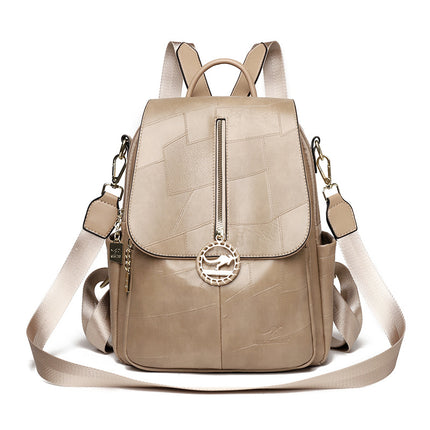Women's Backpack 2025 New Women's Backpack Fashionable and Versatile Splicing Large Capacity Trendyy Casual Travel Bag