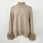 Khaki (fox fur cuffs) / S
