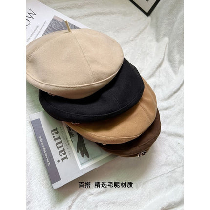 Spring and Autumn New Starry Sky online celebrity beret women's fashion all-match black painter hat Net red face small beret hat