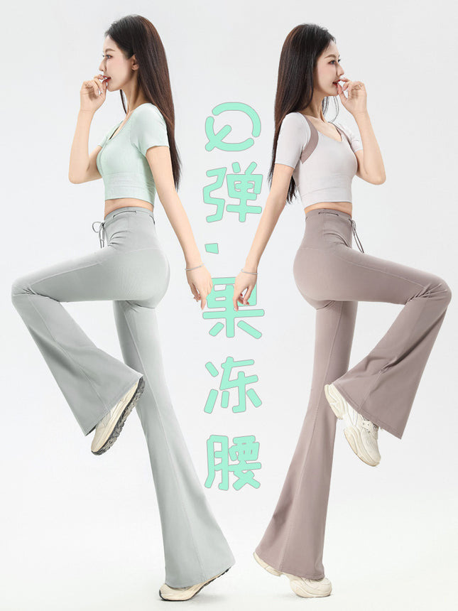Flared pants yoga pants women's micro-sports high waist micro-pants slim 24 years new long outer wear fitness pants