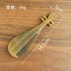 Green Sandalwood Pipa Moon Comb