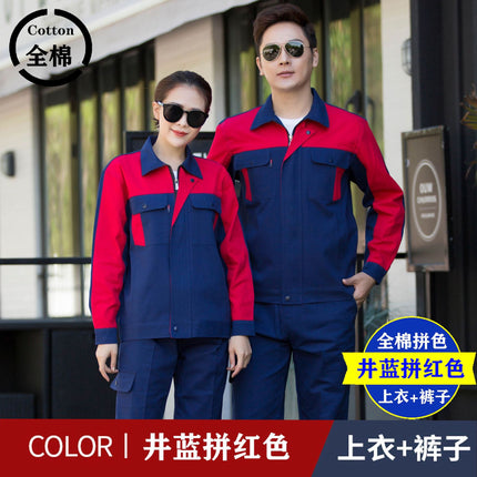 Spring and Autumn Men's and Women's Cotton Sanding Thickened Top suit Shipyard Electrician Anti-scald Wear-resistant Welding Machine Repair Labor Protection Clothing