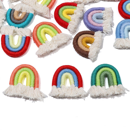 Fabric Ethnic Style Tassel Rainbow Pendant Pendant Cute Children Handmade DIY Keychain Bag Accessories Woven