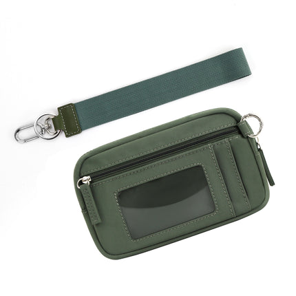 in stock Cross-border Explosions Lulu Same Style Transparent PVC Card Bag Wrist Bag Portable Bank Card Change Storage Bag
