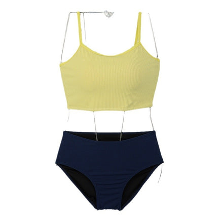 Swimsuit Women's Sweet Cute Girl's Candy Color Shoulder Strap Small Chest Split Conservative High Waist Belly Covering Swimsuit