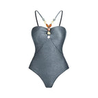 Navy blue one-piece swimsuit / S