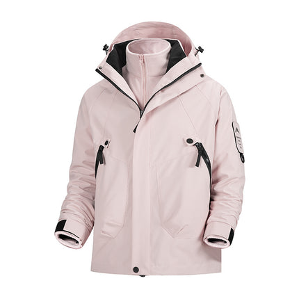 Autumn and Winter New Outdoor Couple Fashion Charge Clothes Men's Three-in-One Removable Inner Pad Warm Fleece fleece-lined Plus