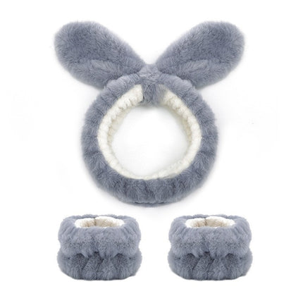 Amazon Plush Headband Wristband Set Face Washing Absorbent Headband Cartoon Cute Waterproof Hairband Wholesale