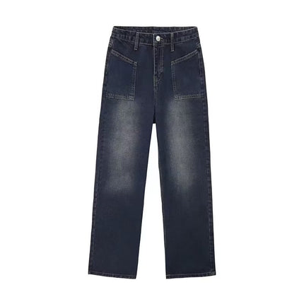 Pear Shape Figure Straight Leg Wide Leg Jeans Women's Spring and Summer 2025 New High Waist Loose Slimming Belly Covering Pants
