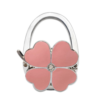 Spot Four-Leaf Clover Hanging Foldableing Portable Bag Hook Clover Pure Color Table Bag Hanging Device Handbag Bag Hook