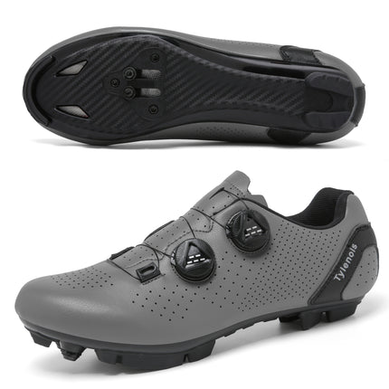 Road Mountain Men's and Women's Locked Bicycle Shoes, Lock-Free Shoes, Hard-Soled Spinning Cycling Shoes, Gym Black