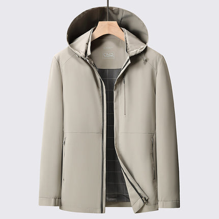 Men's Jacket Milk Silk Jacket Youth Business Casual Removable Hat Jacket Men's 2025 Spring New