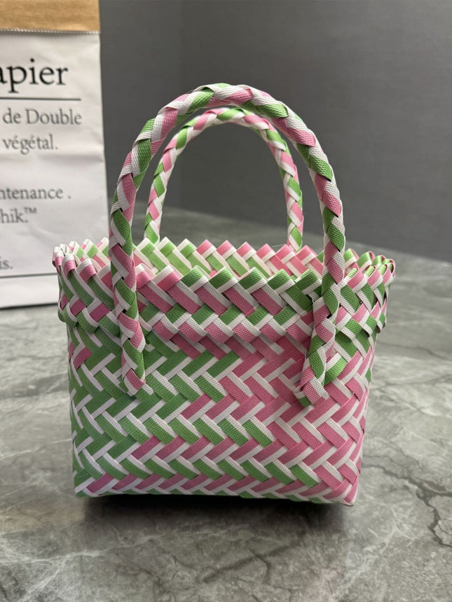 Plastic Woven Bow Bag / Sac Tressé Nœud Plastique