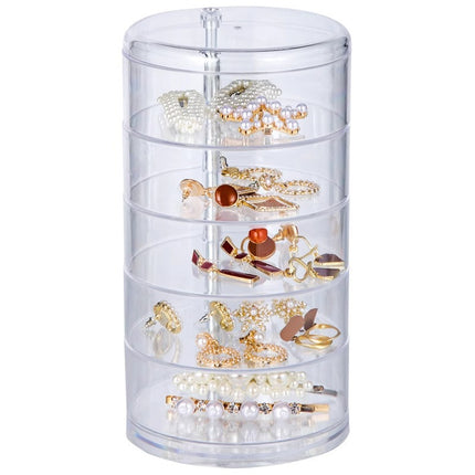 Rotating Multifunctional Jewelry Multi-Layer Dustproof Jewelry Storage Hair Ring Earrings Necklace Hairpin Storage Finishing Storage Box