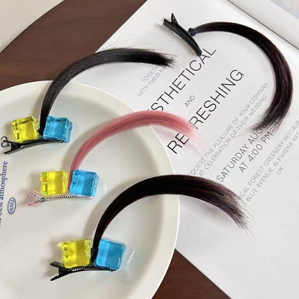 Cute Dick Hair Clip Wig Small Braid Headdress Hair Clip Female Anime Suwon Qianhe Same Style Duckbill Bangs