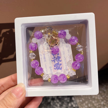 New Ethnic Style Beaded Bracelets Wholesale Gift Box Imitation Crystal Bracelets Butterfly Textured Hand Ornaments Night Market Stalls