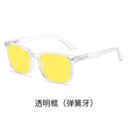 Cross-border retro night vision anti-blue light yellow men's and women's mobile phone flat lens computer competitive game eye protection glasses