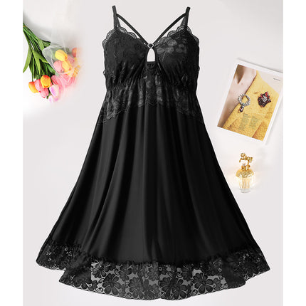 Factory Direct Sales Summer Nightgown, Pajamas, Female Sexy Backless Suspenders, Pure Lust Style Home Clothes Two-Piece Set, One Piece Drop Shipping