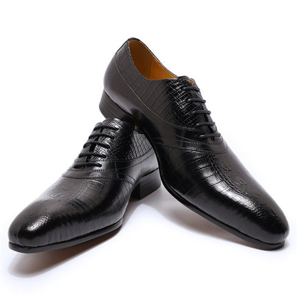 Men's Shoes Cross-Border Large Size New Casual Leather Shoes Cowhide Fashion Men's Business Formal Leather Shoes Trendy Retro Wedding Shoes