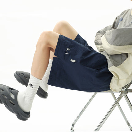 Trendy Quick-Dry Work Shorts for Men and Women, Summer Thin Casual Wide-Leg Beach Shorts, Loose Casual Straight-Leg Knee-Length Shorts