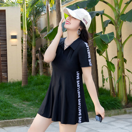 Swimsuit women's summer split conservative plus size chubby girl slimming belly covering sports meat covering 2022 new swimming suit hot spring