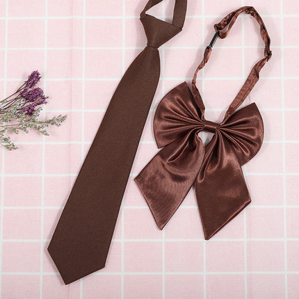Japanese and Korean striped jk/dk college style men's and women's red cyanotic gray blue shirt accessories tie-free collar set