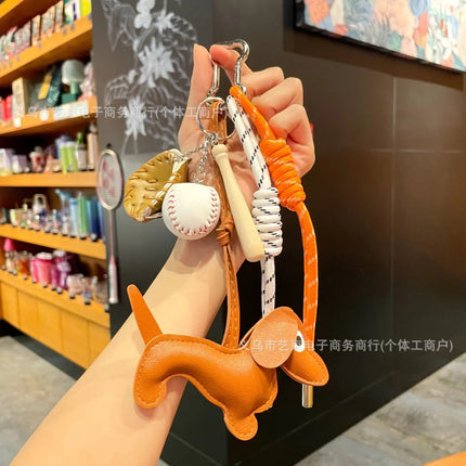 Cross-border Miu Bag Pendant Dachshund Doll Pendant School Bag Car Pendant Advanced Sense Keychain Gift