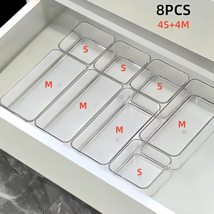 Cross-Border Drawer Partition Storage Box Dressing Table Built-In Cosmetics Storage Box Acrylic Transparent Desktop Organization Box