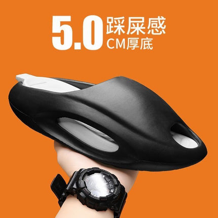 Ins Outdoor Coconut Slippers Men's Summer Outdoor 2025 One-word New Thick Bottom Beach Non-slip Sports Wear-resistant