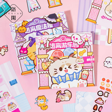 DIY Quiet Book Cute Cat Girl Children's Handmade DIY Pop-Up Toy Book