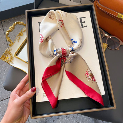 70cm Imitation Silk Square Scarf Fashion All-match Silk Scarf Professional Scarf Korean Style Neck Protection Scarf Decorative Small Square Scarf
